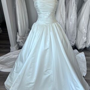 Mikaella Bridal M2558 Classic Strapless Satin Ball Gown Wedding Dress